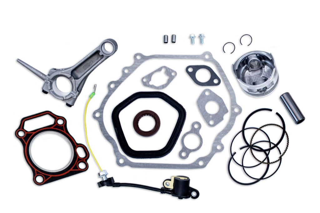 Top end rebuild kit for Honda GX340 11HP with piston kit, connecting rod, gasket kit and low oil sensor