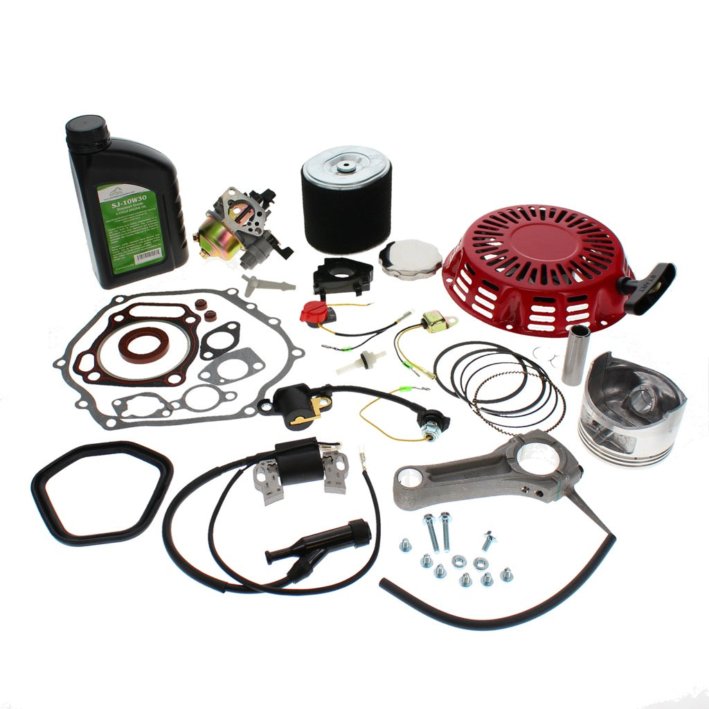 Engine Rebuild & Tune Up Kit fits Honda GX390 13HP Recoil, Piston Kit, Gasket Kit, Connecting Rod, Air Filter, Ignition Coil
