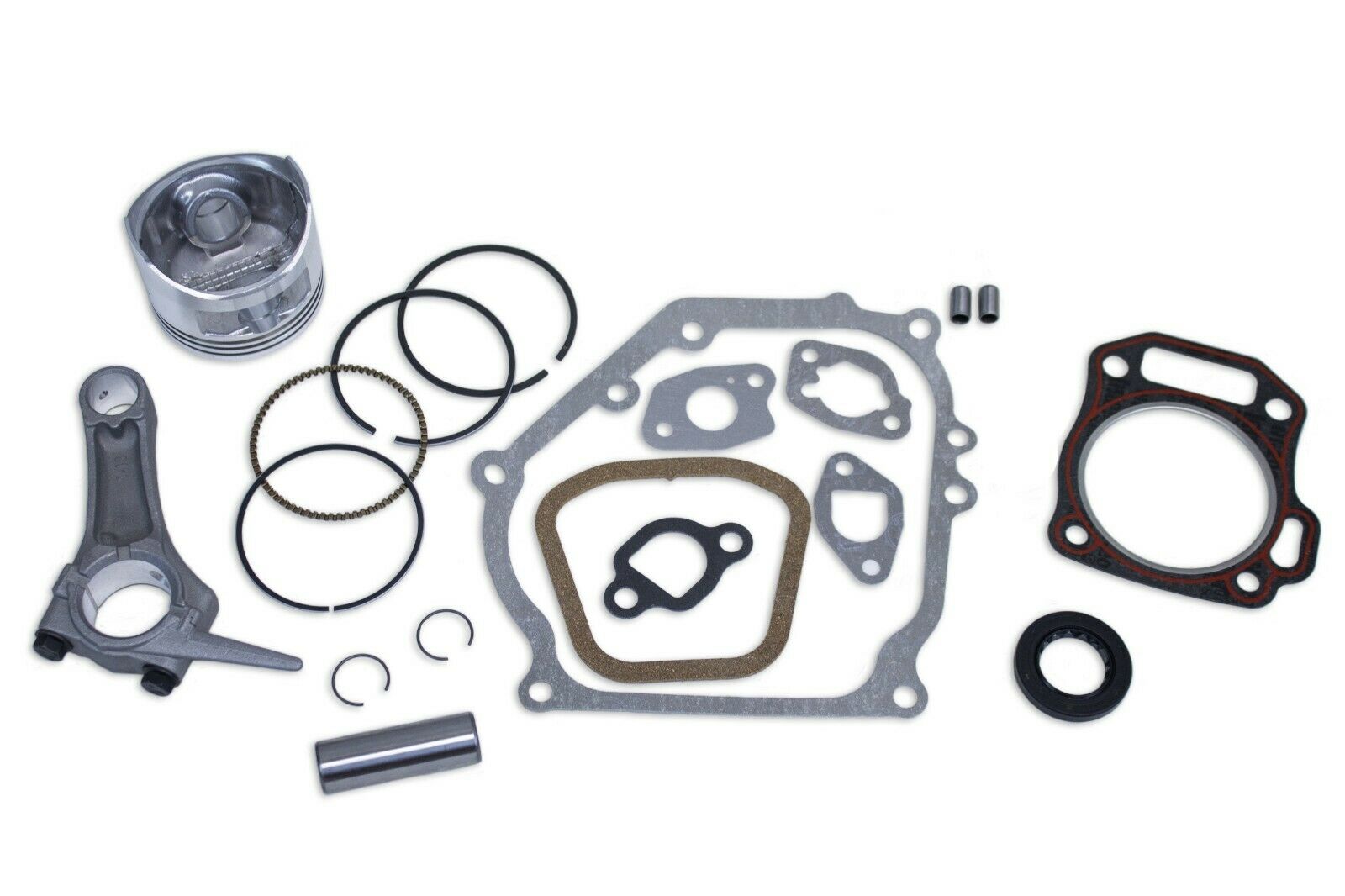 Top end rebuild kit for Honda GX200 6.5HP with piston kit, connecting rod, gasket kit and low oil sensor